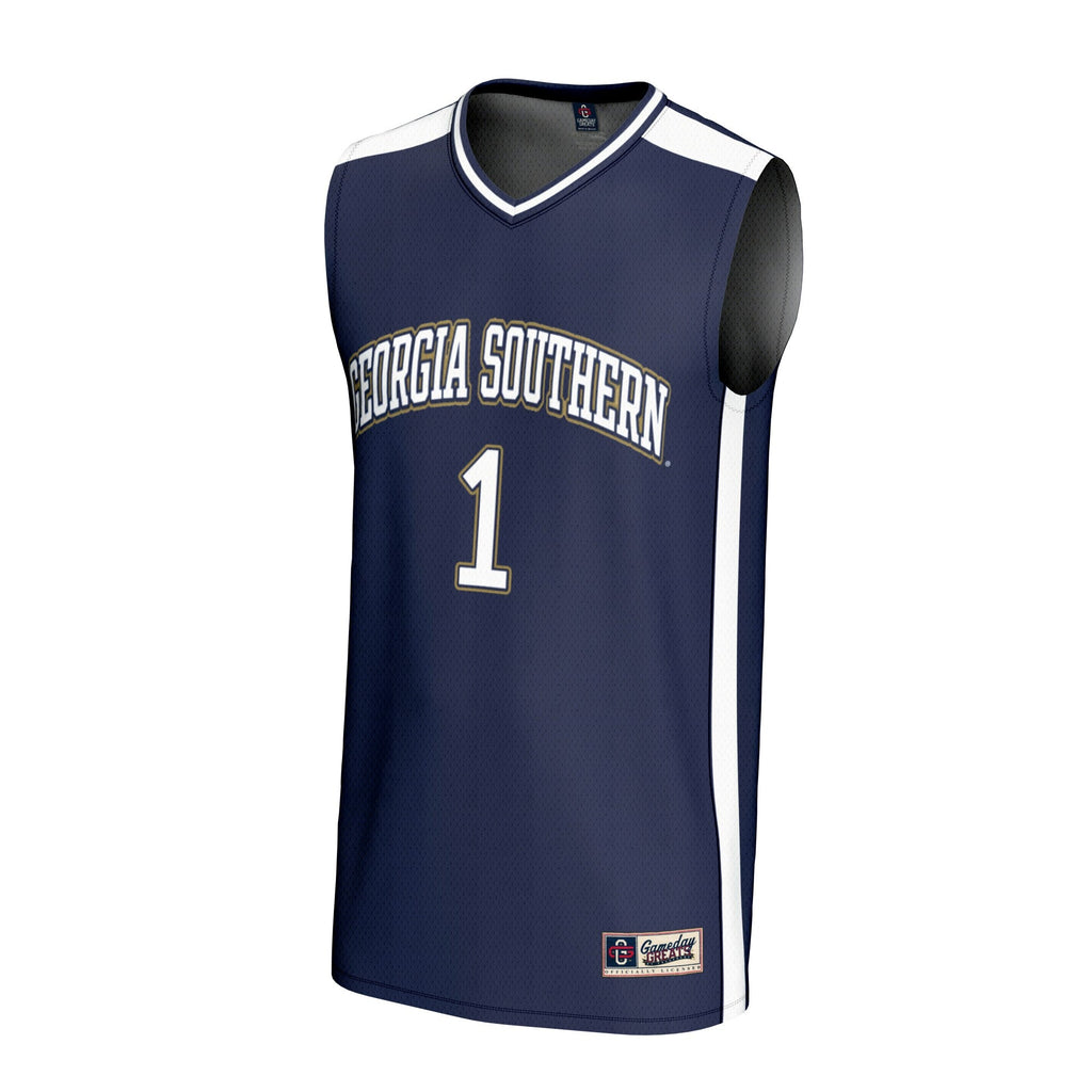 #1 Georgia Southern Eagles Lightweight Basketball Fashion Jersey - Blue