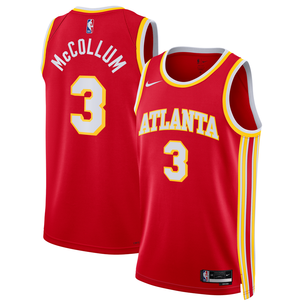 Atlanta Hawks Icon Edition Swingman Jersey - Red - CJ McCollum