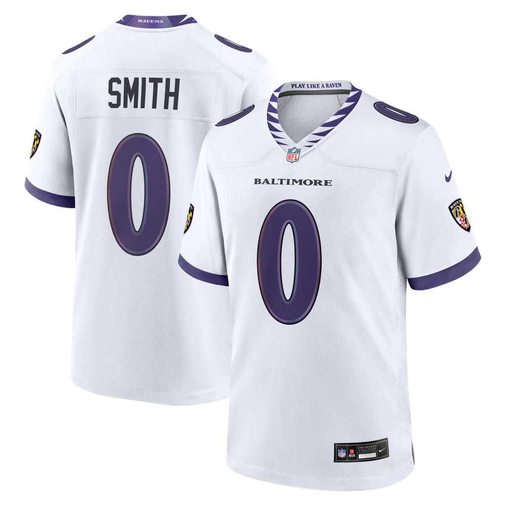 Baltimore Ravens Roquan Smith White Game Jersey