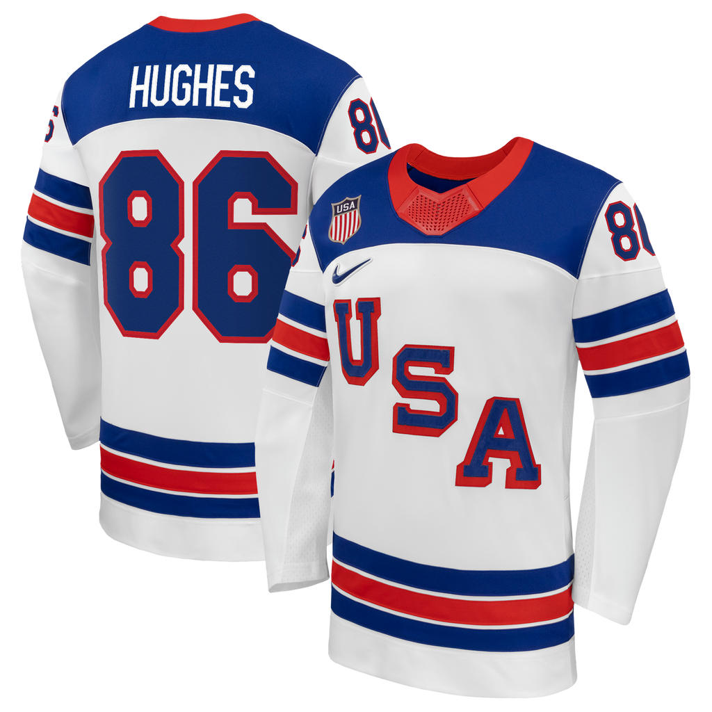 Jack Hughes White US Hockey 2026 Away Replica Jersey