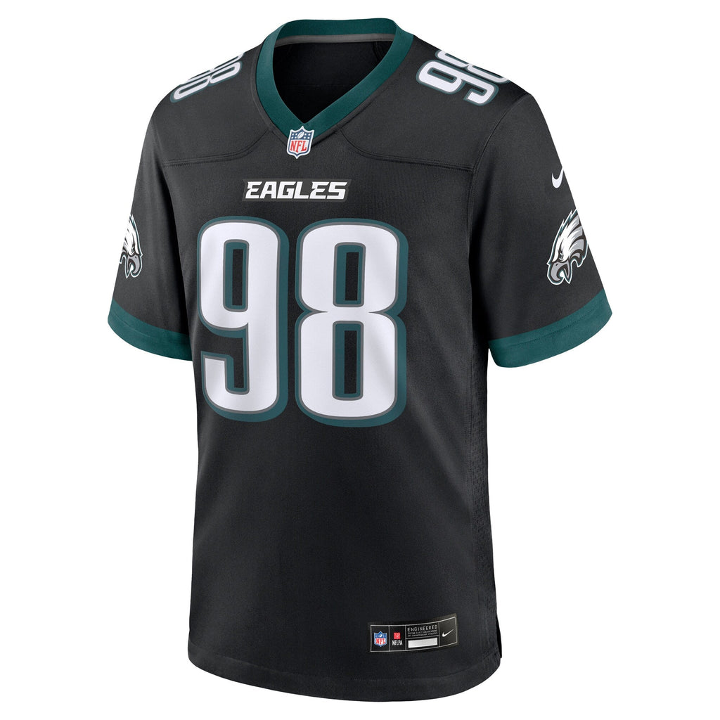 Philadelphia Eagles Jalen Carter Black Alternate Game Player Jersey