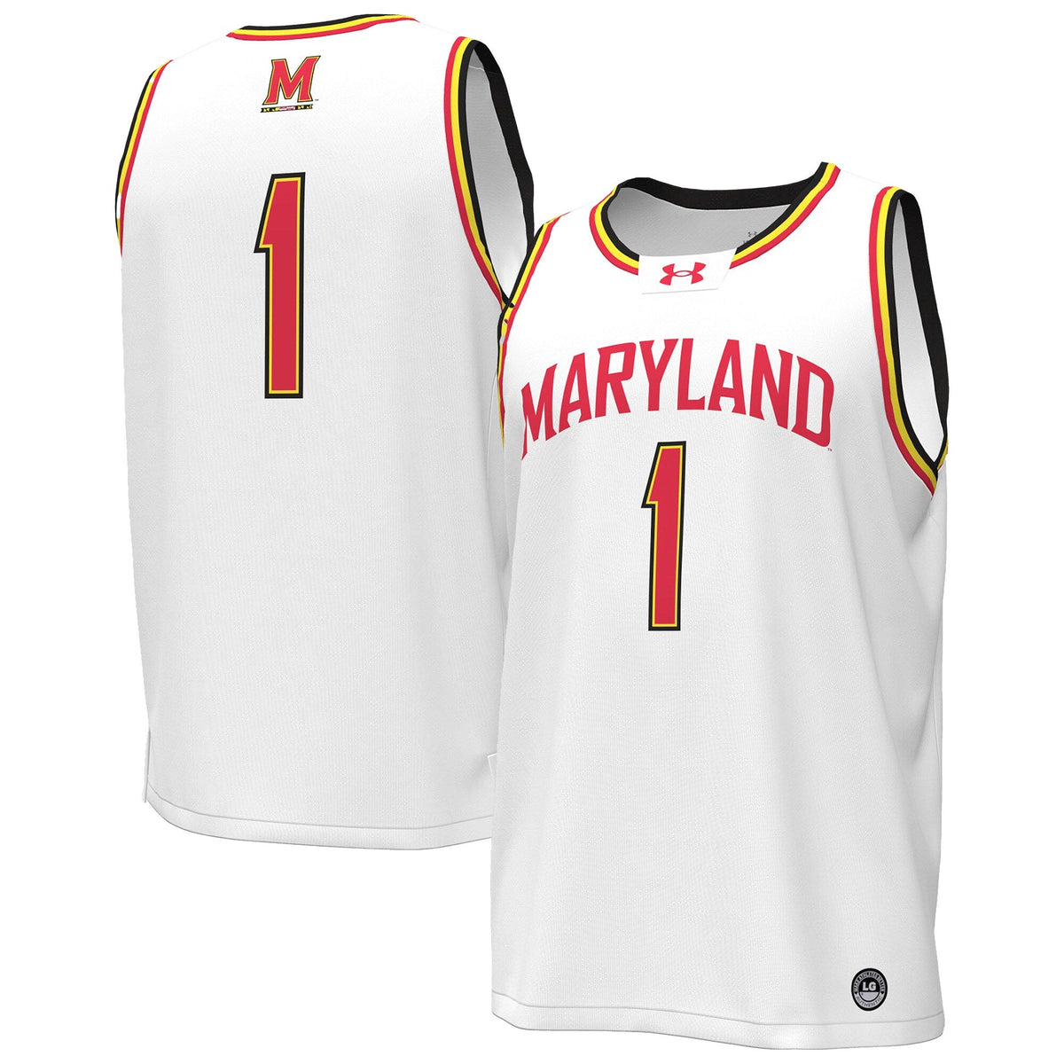 #1 Maryland Terrapins Replica Basketball Jersey - White