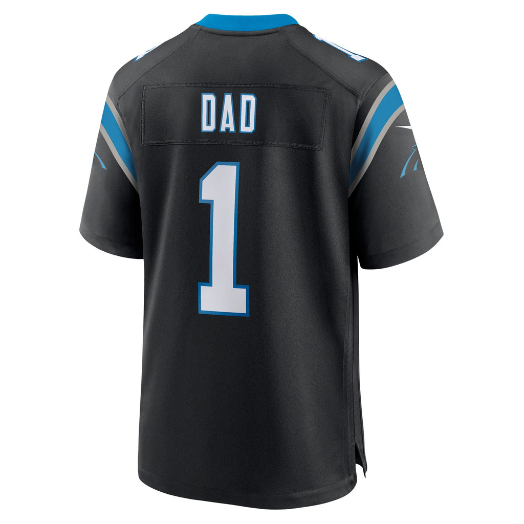 Carolina Panthers Number 1 Dad Black Game Jersey