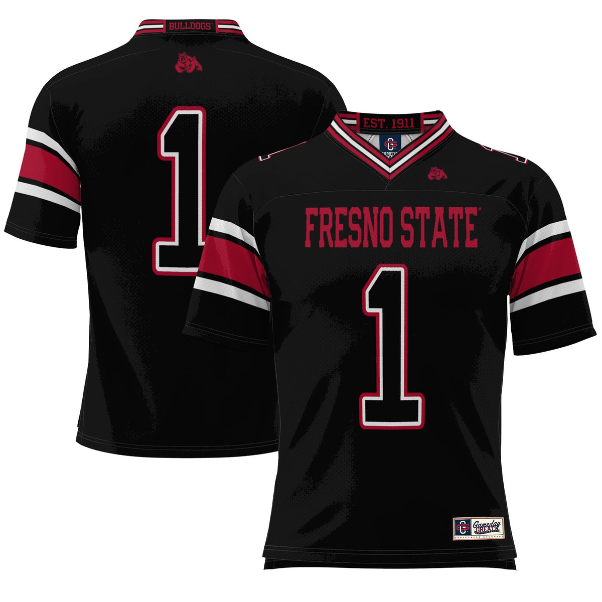#1 Fresno State Bulldogs Endzone Football Jersey - Black