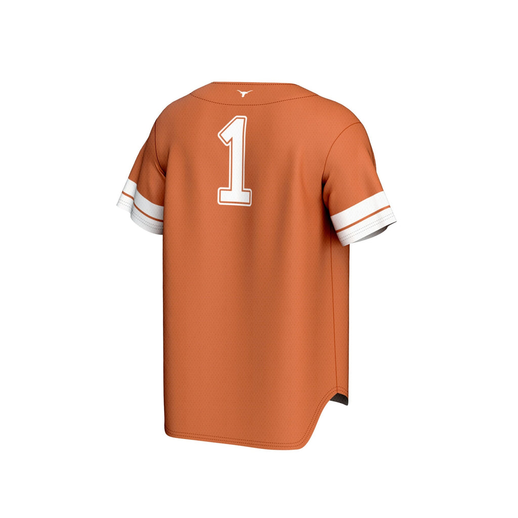 #1 Texas Longhorns Collegiate Baseball Fashion Jersey - Texas Orange