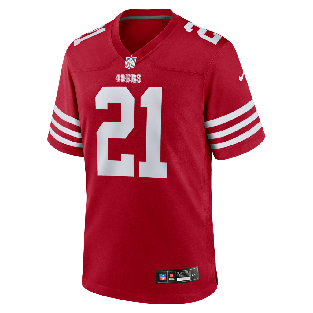 San Francisco 49ers Deion Sanders Scarlet Team Retired Player Game Jersey