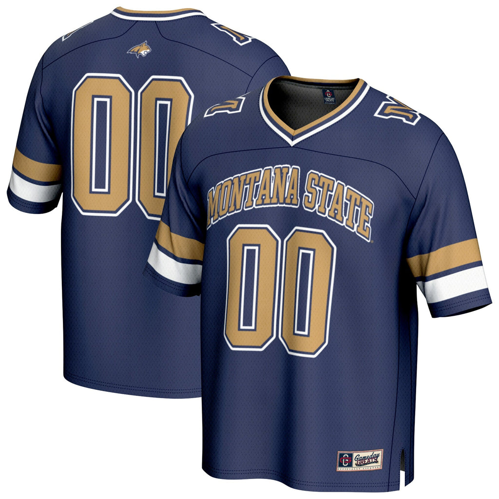 #00 Montana State Bobcats Collegiate Football Fashion Jersey - Navy