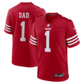 San Francisco 49ers Number 1 Dad Scarlet Game Jersey