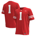 #1 Wisconsin Badgers Replica Football Jersey - Red