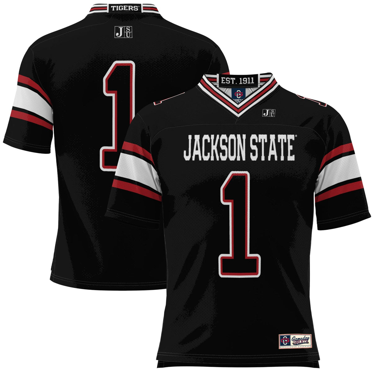 #1 Jackson State Tigers Football Jersey - Black