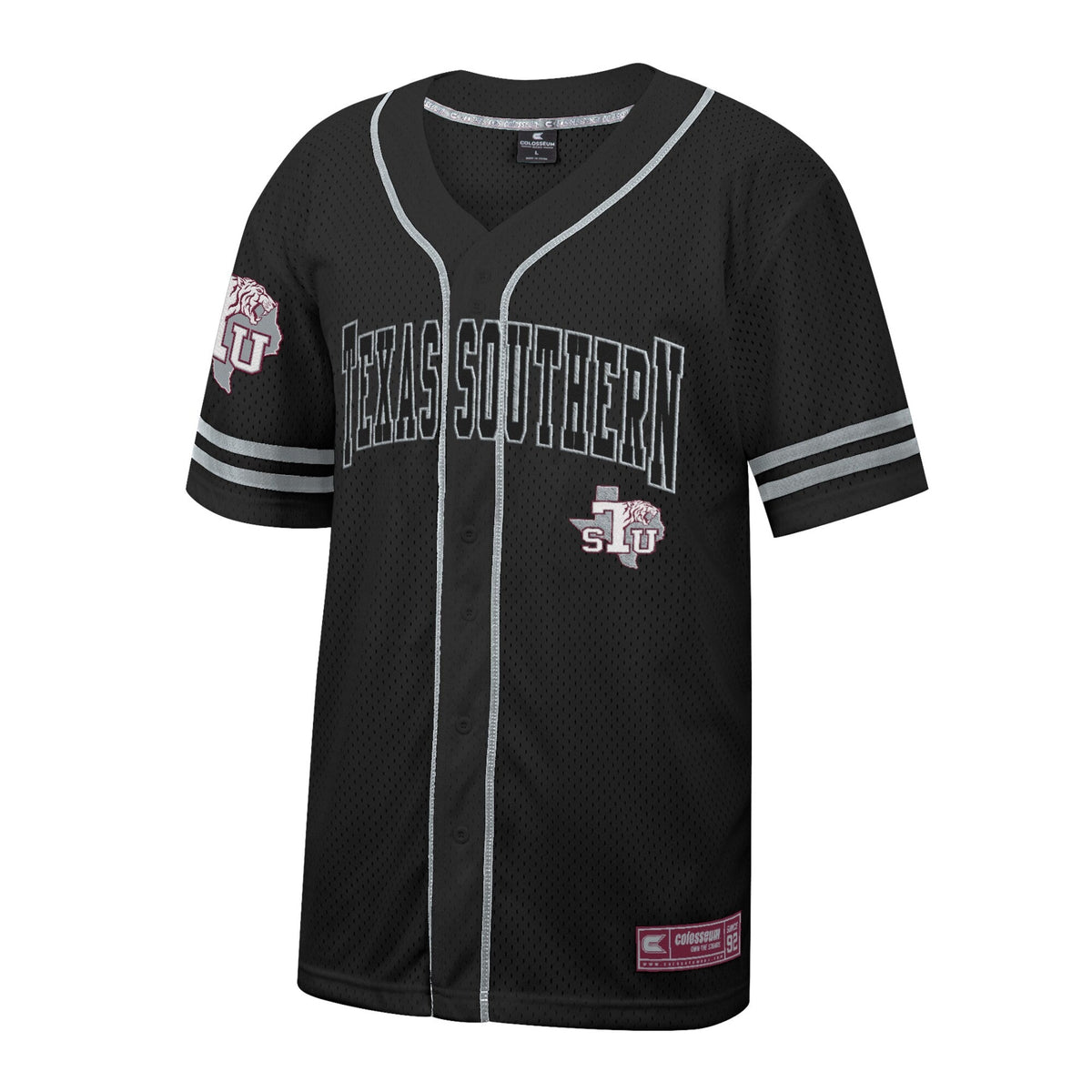 Texas Southern Tigers Free Spirited Mesh Button-Up Baseball Jersey - Black