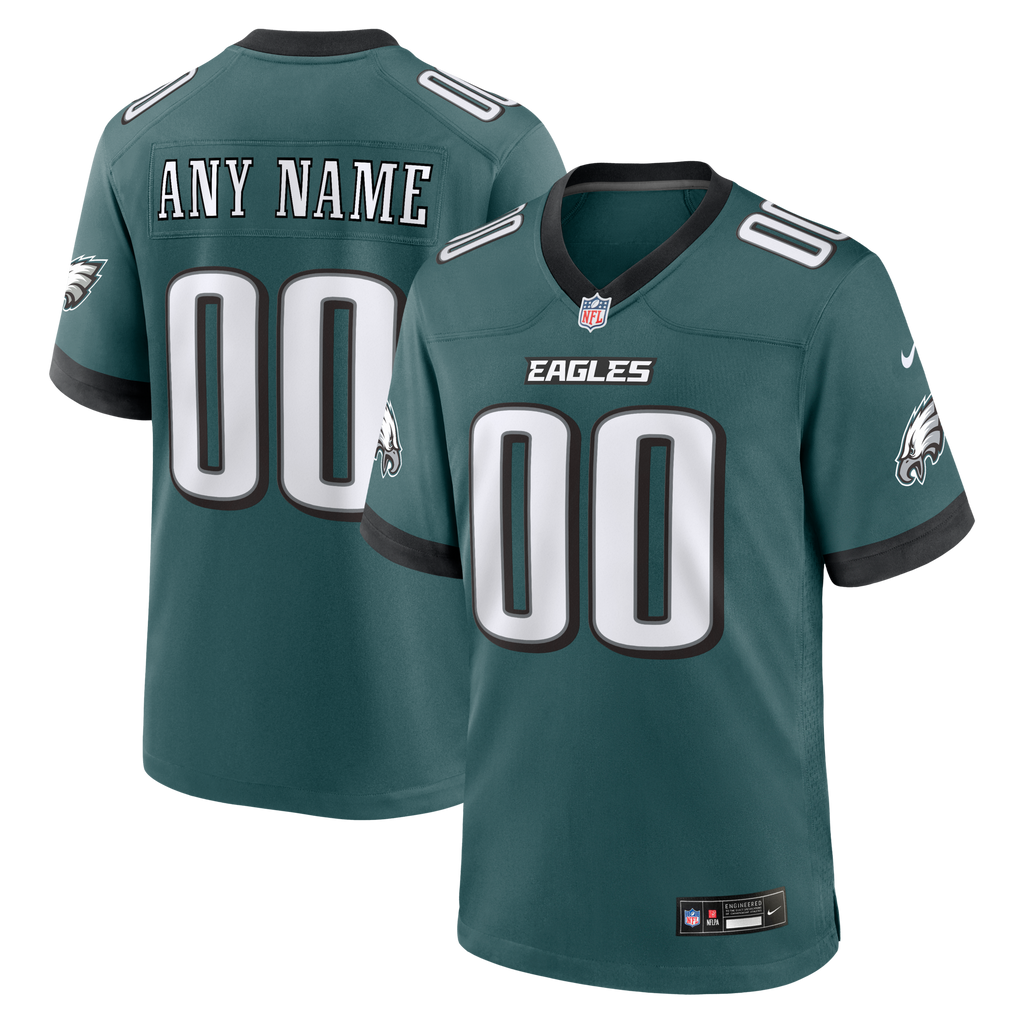 Philadelphia Eagles Midnight Green Team Custom Game Jersey
