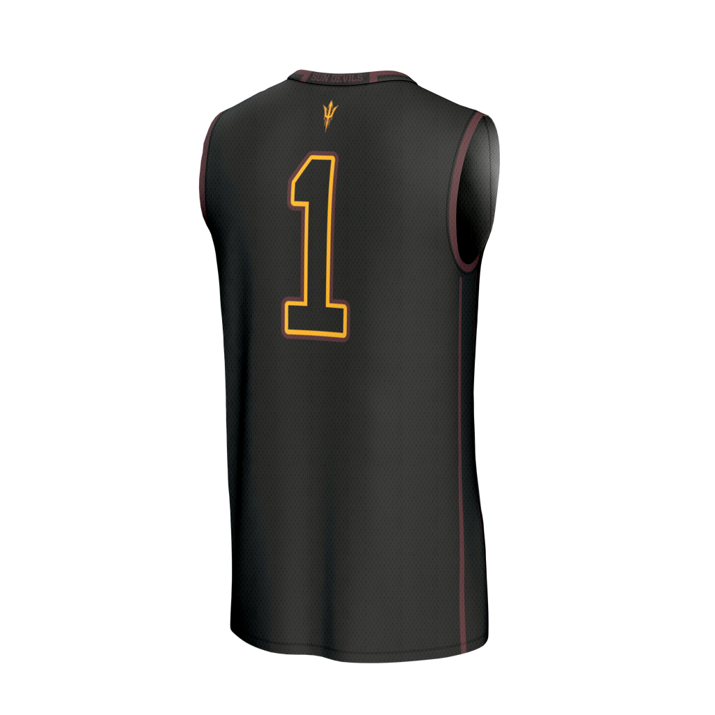 #1 Arizona State Sun Devils Lightweight Collegiate Basketball Fashion Jersey - Black