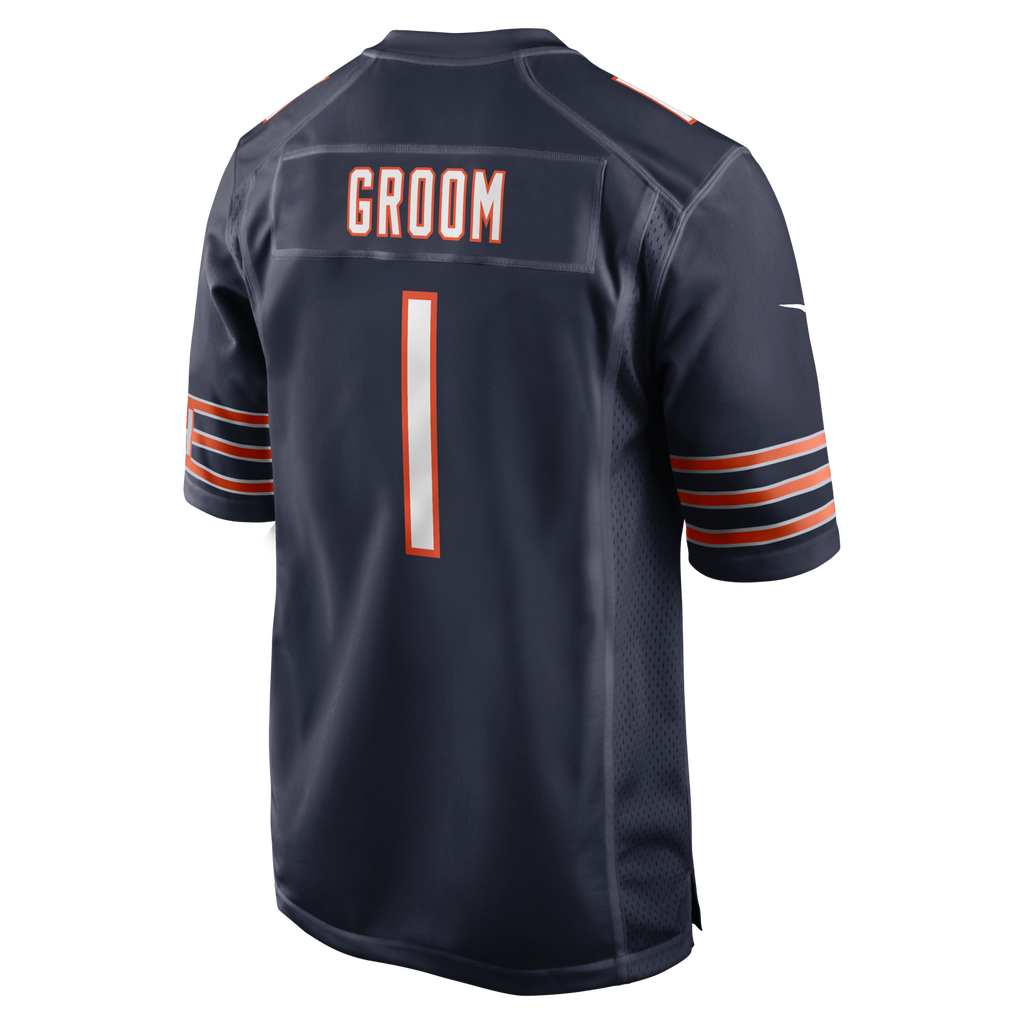 Chicago Bears Number 1 Groom Navy Game Jersey