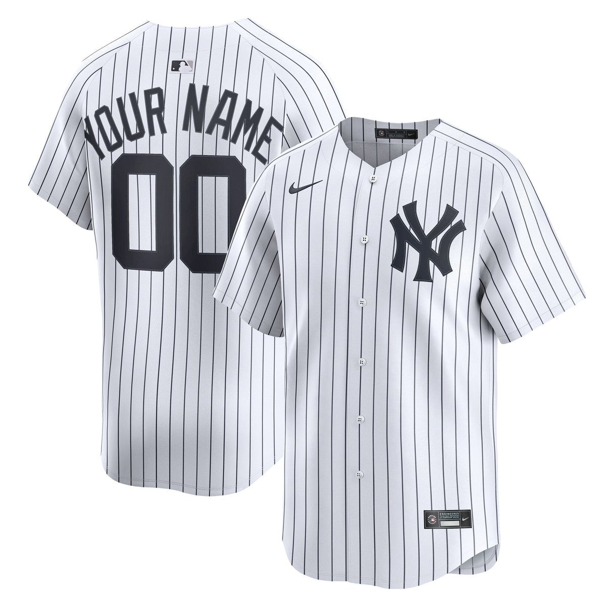 New York Yankees White Home Limited Custom Jersey