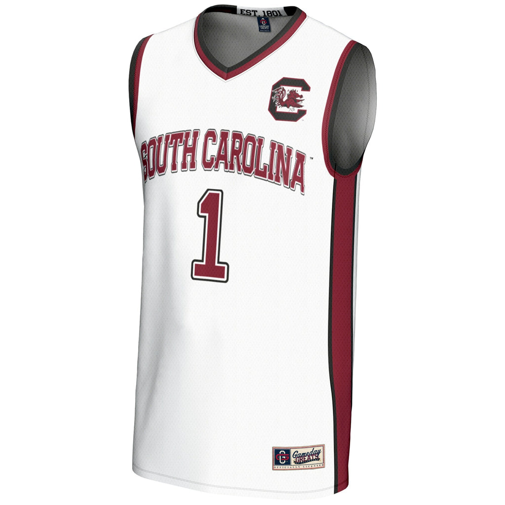 #1 South Carolina Gamecocks Lightweight Basketball Jersey - White