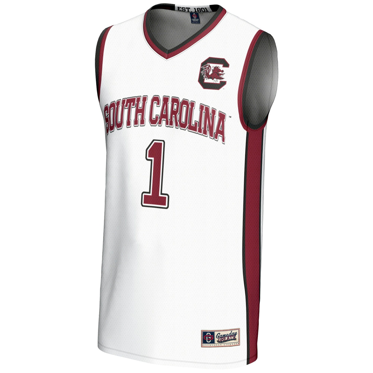 #1 South Carolina Gamecocks Lightweight Basketball Jersey - White