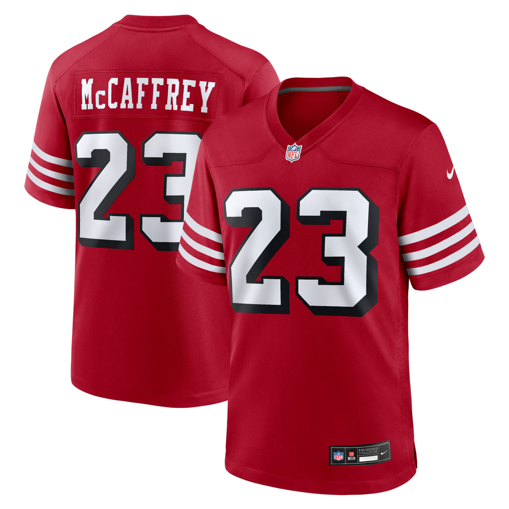 San Francisco 49ers Christian McCaffrey Scarlet Alternate Game Player Jersey