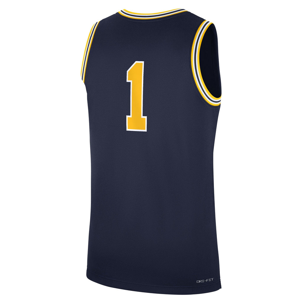 Michigan Wolverines Road Replica Basketball Jersey - Navy