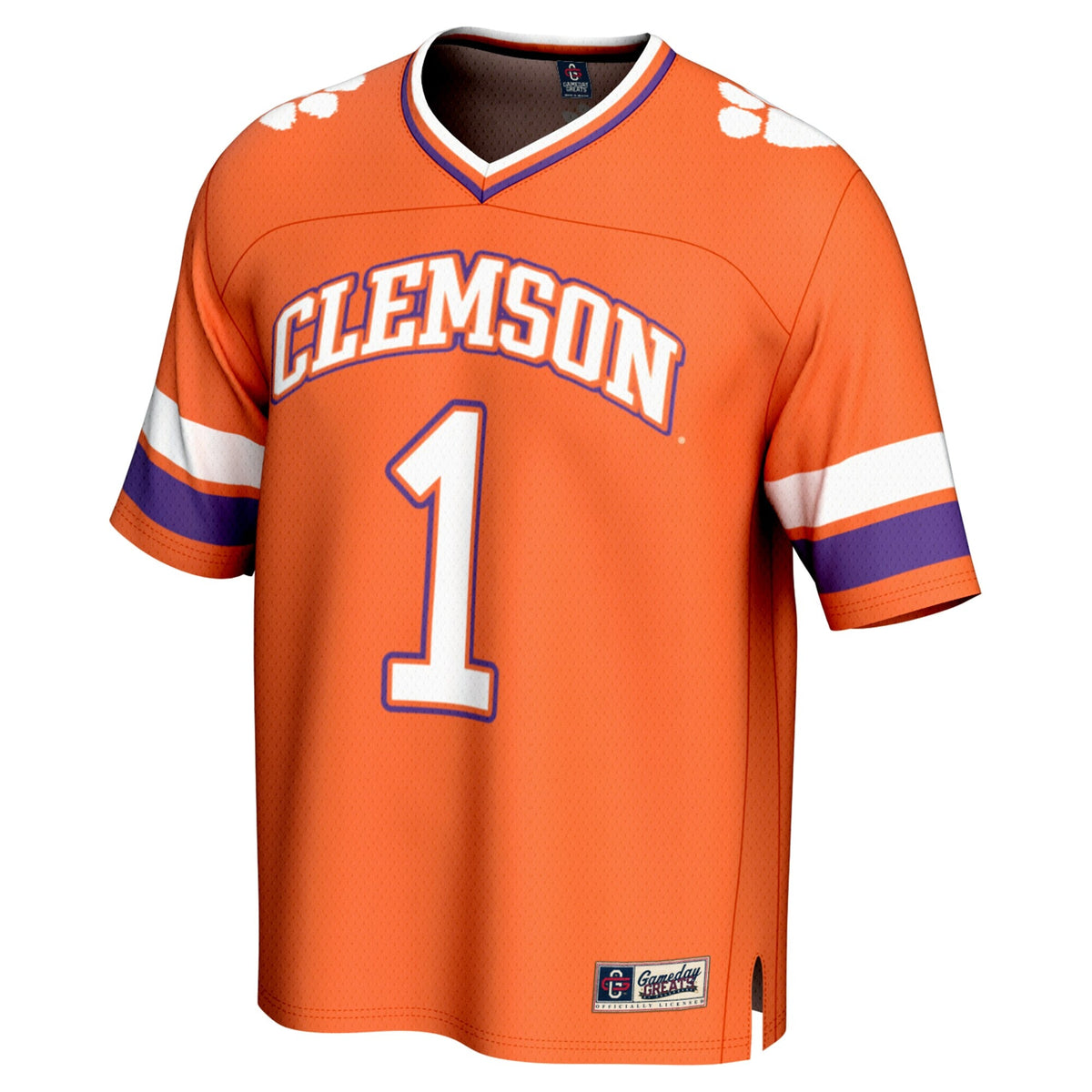 #1 Clemson Tigers Lightweight Collegiate Football Fashion Jersey - Orange
