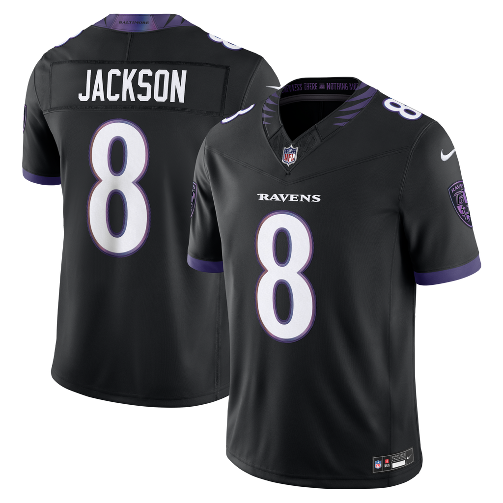 Baltimore Ravens Lamar Jackson Black Alternate Alternate Vapor F.U.S.E. Stitched Limited Jersey