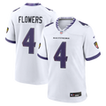 Baltimore Ravens Zay Flowers White Game Jersey