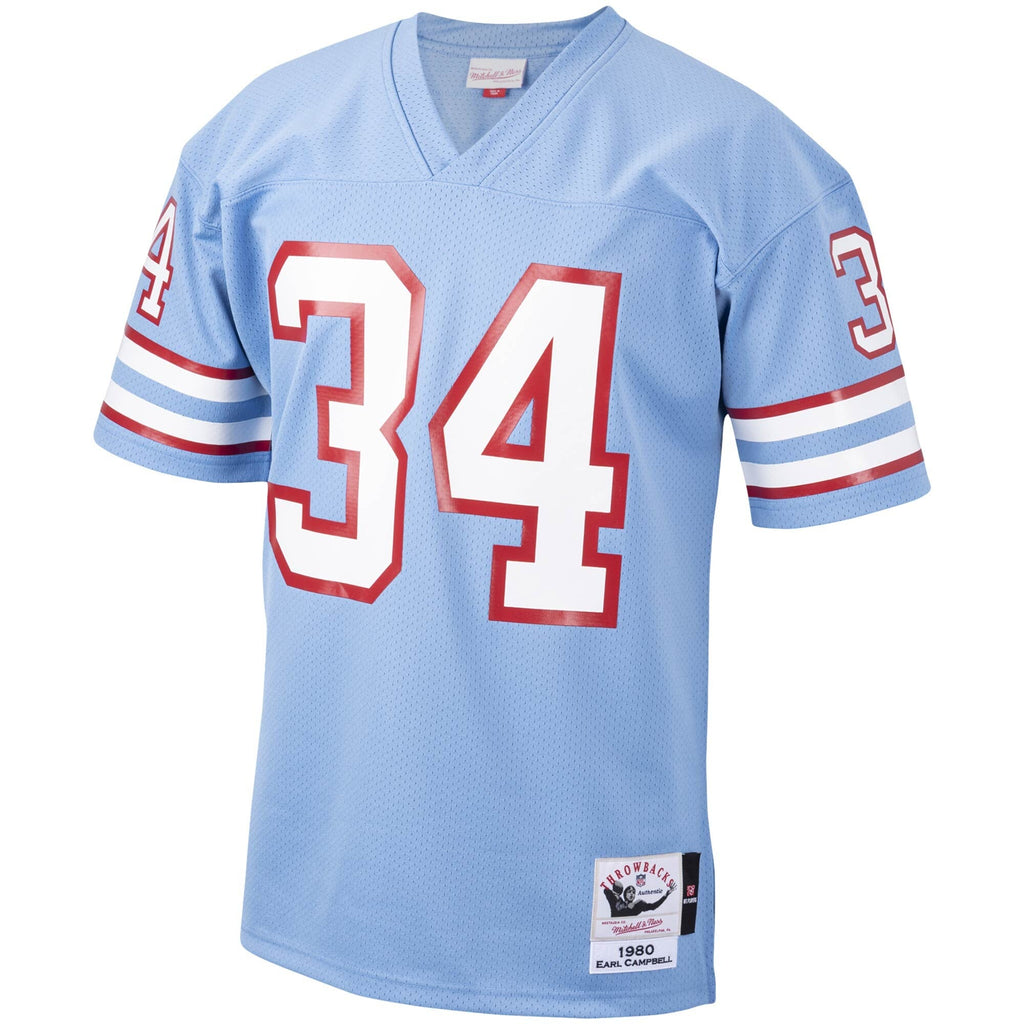 Houston Oilers 1980 Earl Campbell Light Blue Authentic Throwback Retired Player Jersey