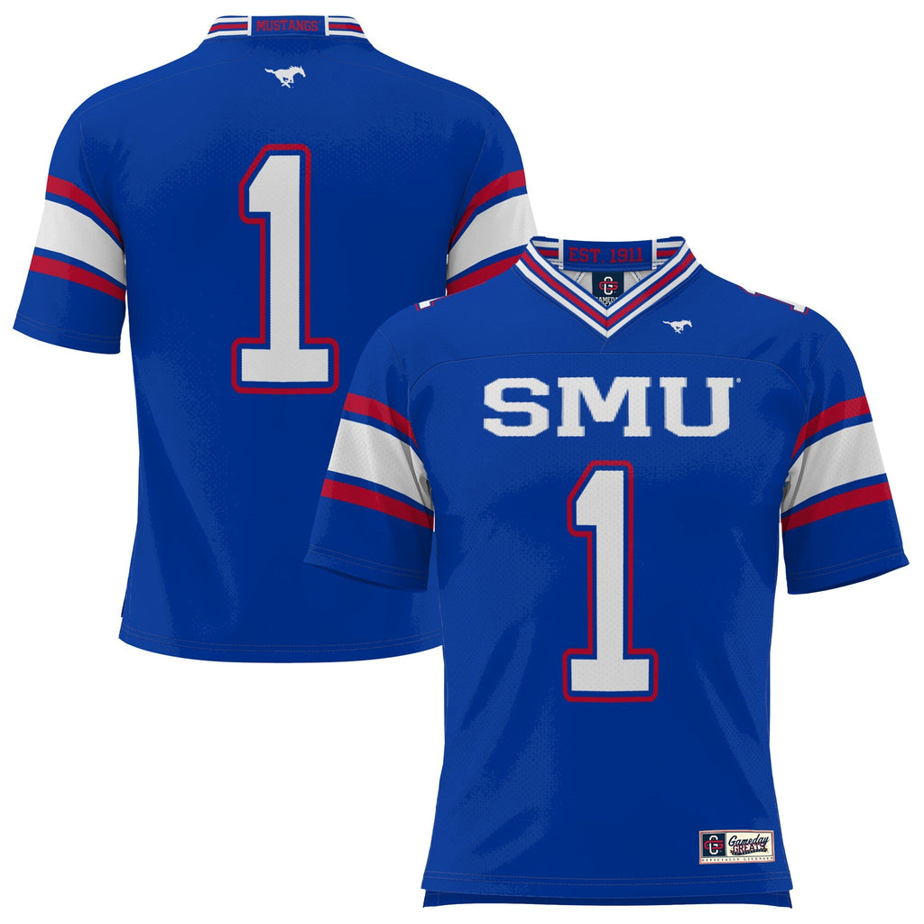 #1 SMU Mustangs Endzone Football Jersey - Royal
