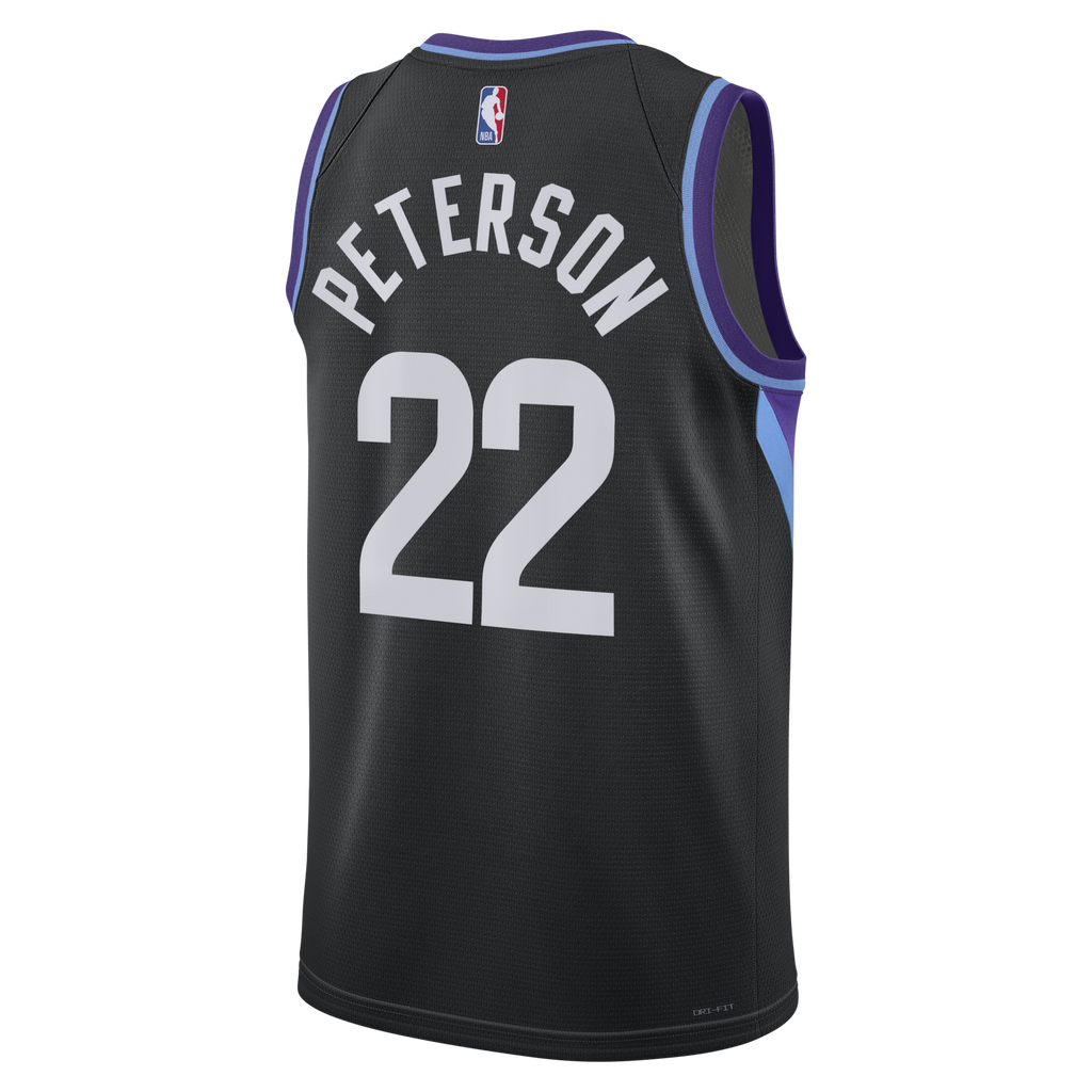 Utah Jazz Statement Edition Swingman Jersey - Black - Darryn Peterson
