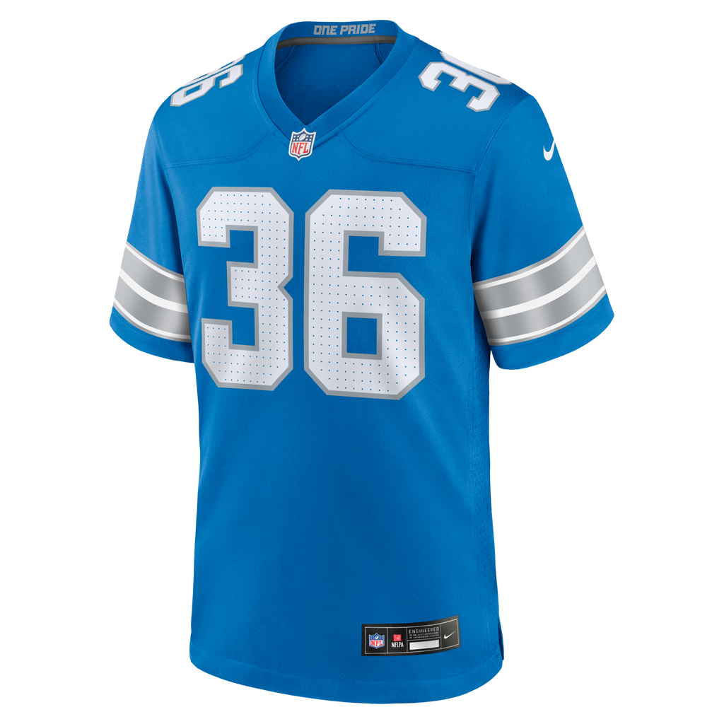 Detroit Lions Chuck Clark Blue Team Game Jersey