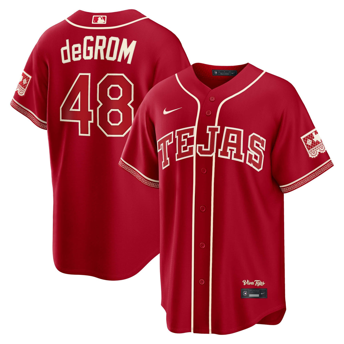 Texas Rangers Jacob deGrom Red 2026 City Connect Stadium Jersey