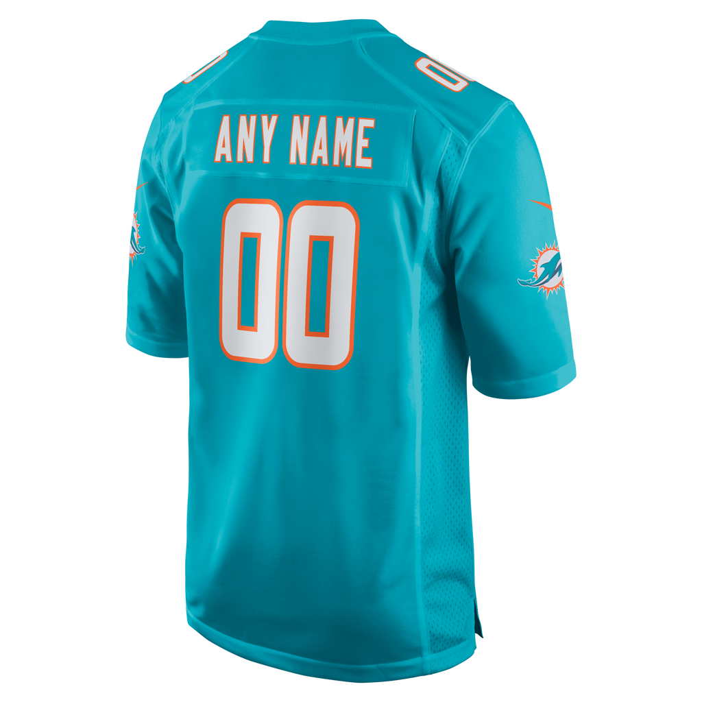 Miami Dolphins Aqua Custom Game Jersey