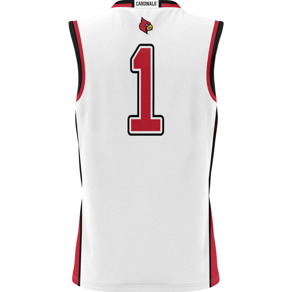 #1 Louisville Cardinals Lightweight Basketball Jersey - White