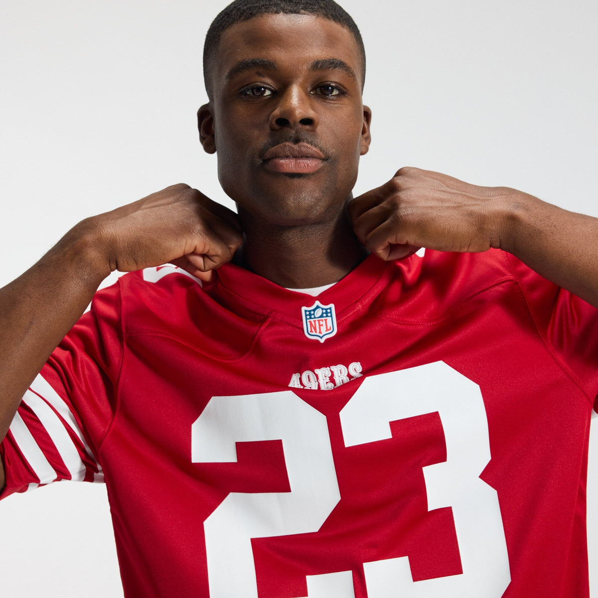 San Francisco 49ers Christian McCaffrey Scarlet Game Player Jersey