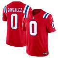 New England Patriots Christian Gonzalez Red Alternate Vapor F.U.S.E. Stitched Limited Jersey