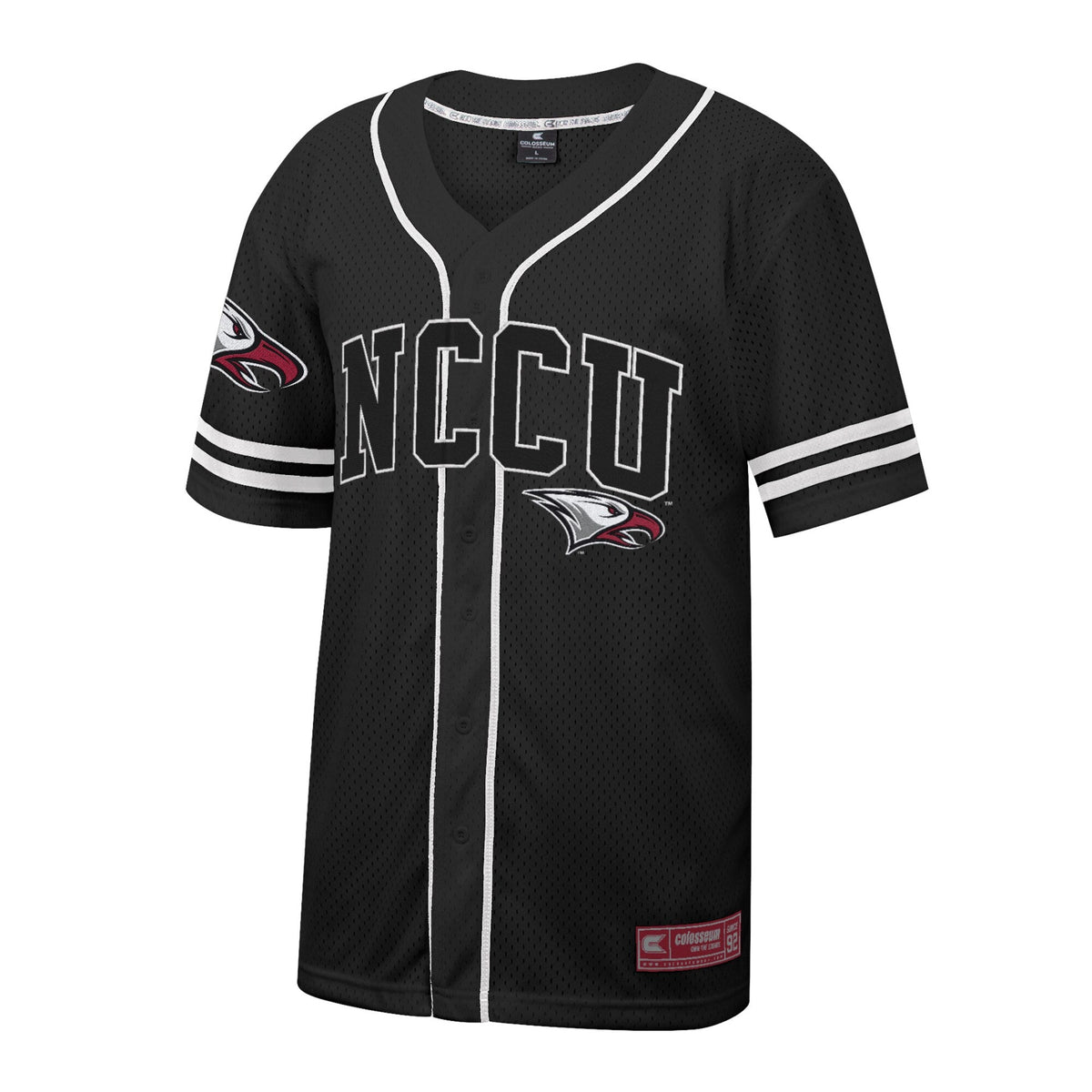 North Carolina Central Eagles Free Spirited Mesh Button-Up Baseball Jersey - Black