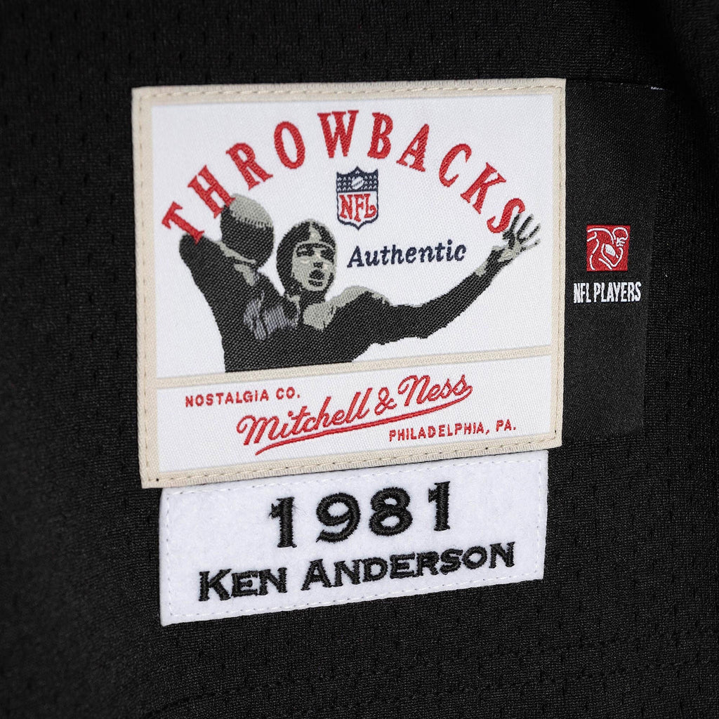 Cincinnati Bengals 1981 Ken Anderson Black Authentic Throwback Retired Player Jersey