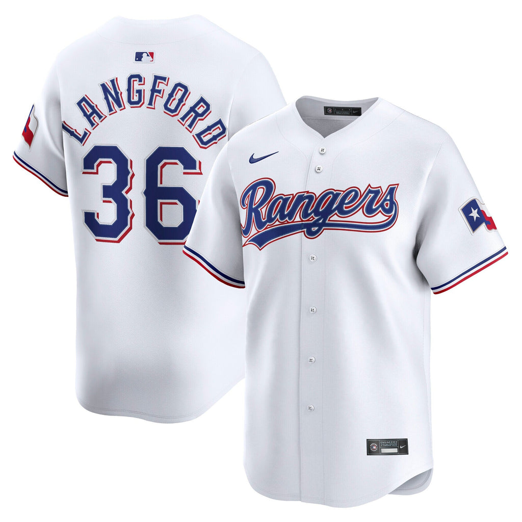 Texas Rangers Wyatt Langford White Home Limited Player Jersey