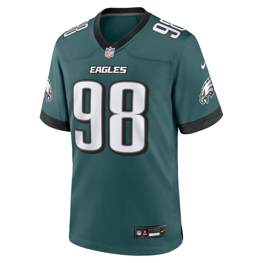 Philadelphia Eagles Jalen Carter Midnight Green Team Game Jersey
