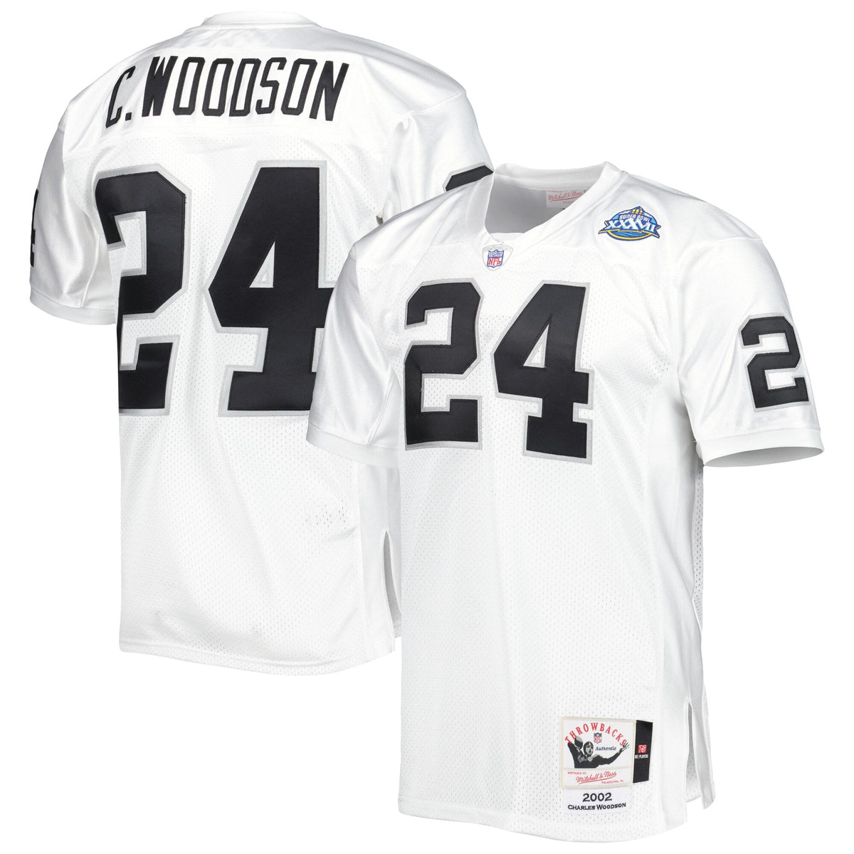 Las Vegas Raiders 2002 Charles Woodson White Authentic Throwback Retired Player Jersey