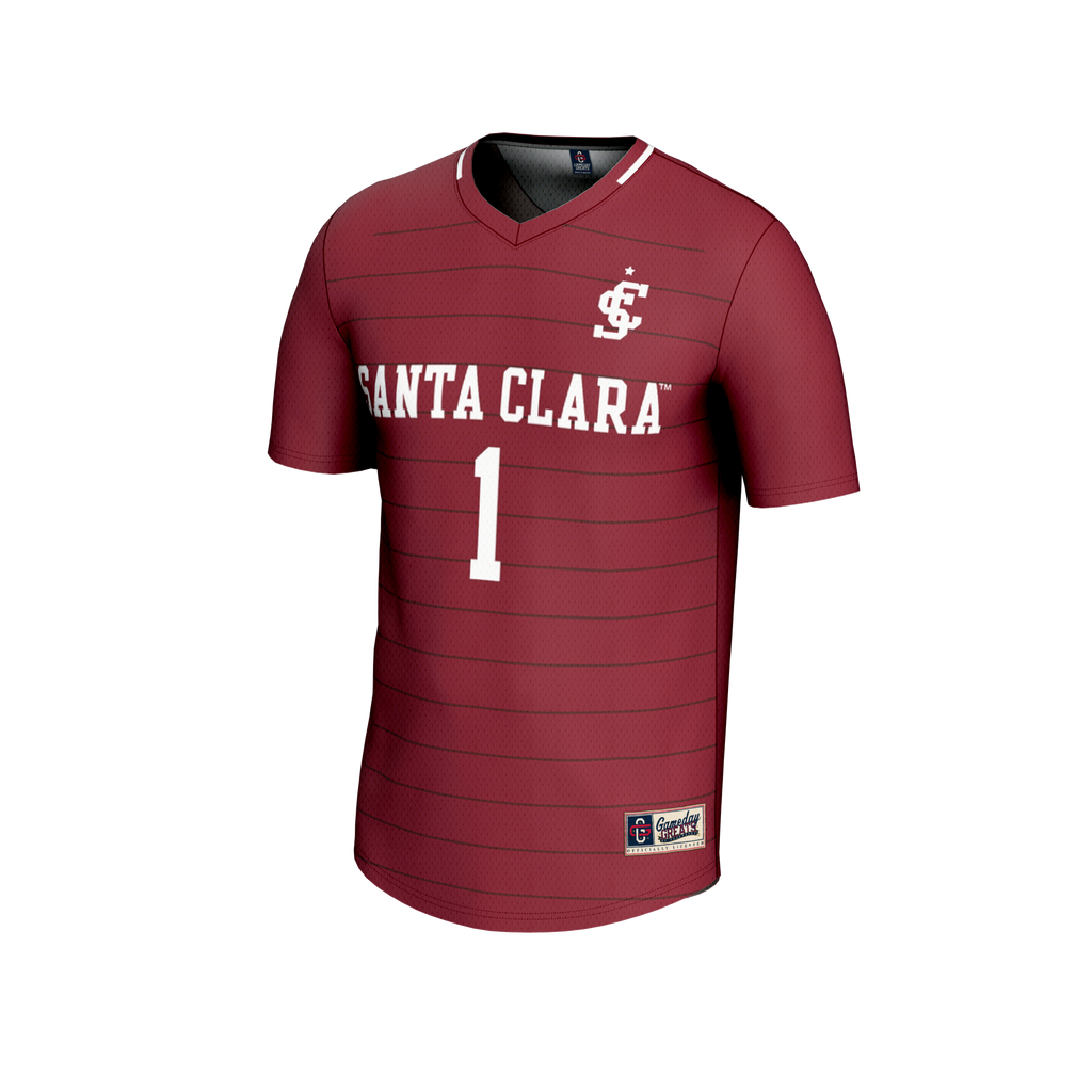 #1 Santa Clara Broncos Lightweight Soccer Fashion Jersey - Maroon