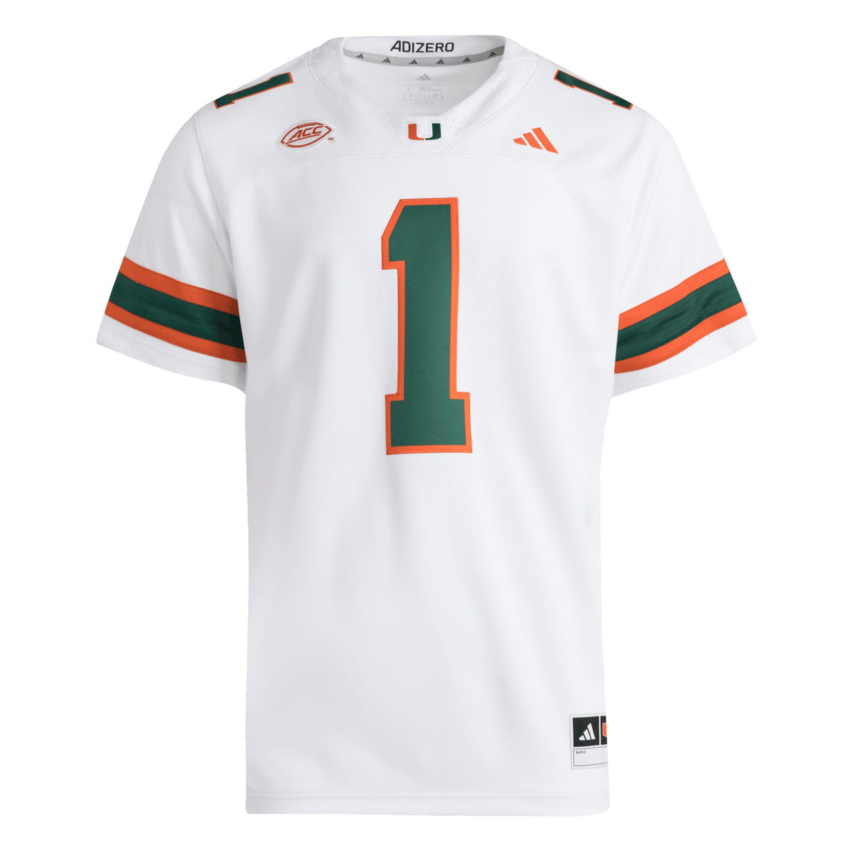 #1 White Miami Hurricanes Premier Jersey