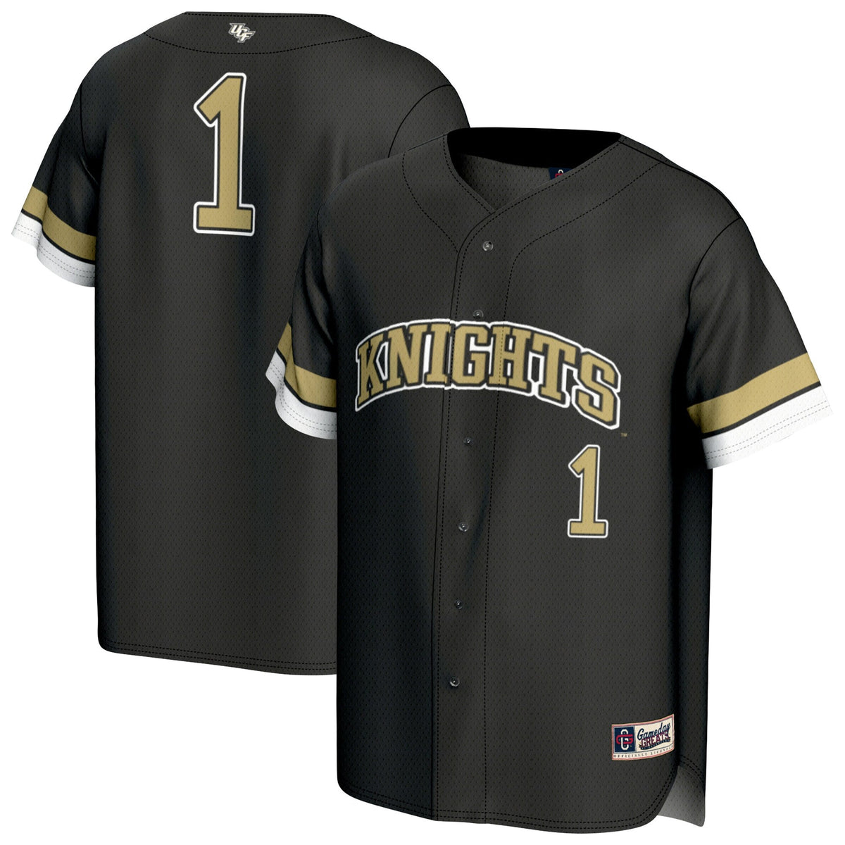 #1 UCF Knights Collegiate Baseball Fashion Jersey - Black