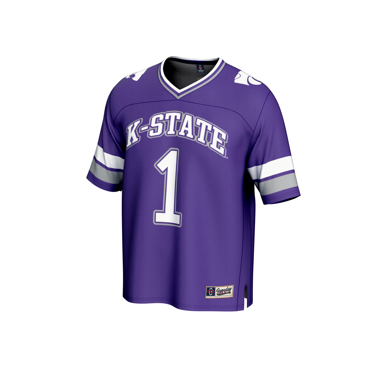 #1 Kansas State Wildcats Lightweight Collegiate Football Fashion Jersey - Purple