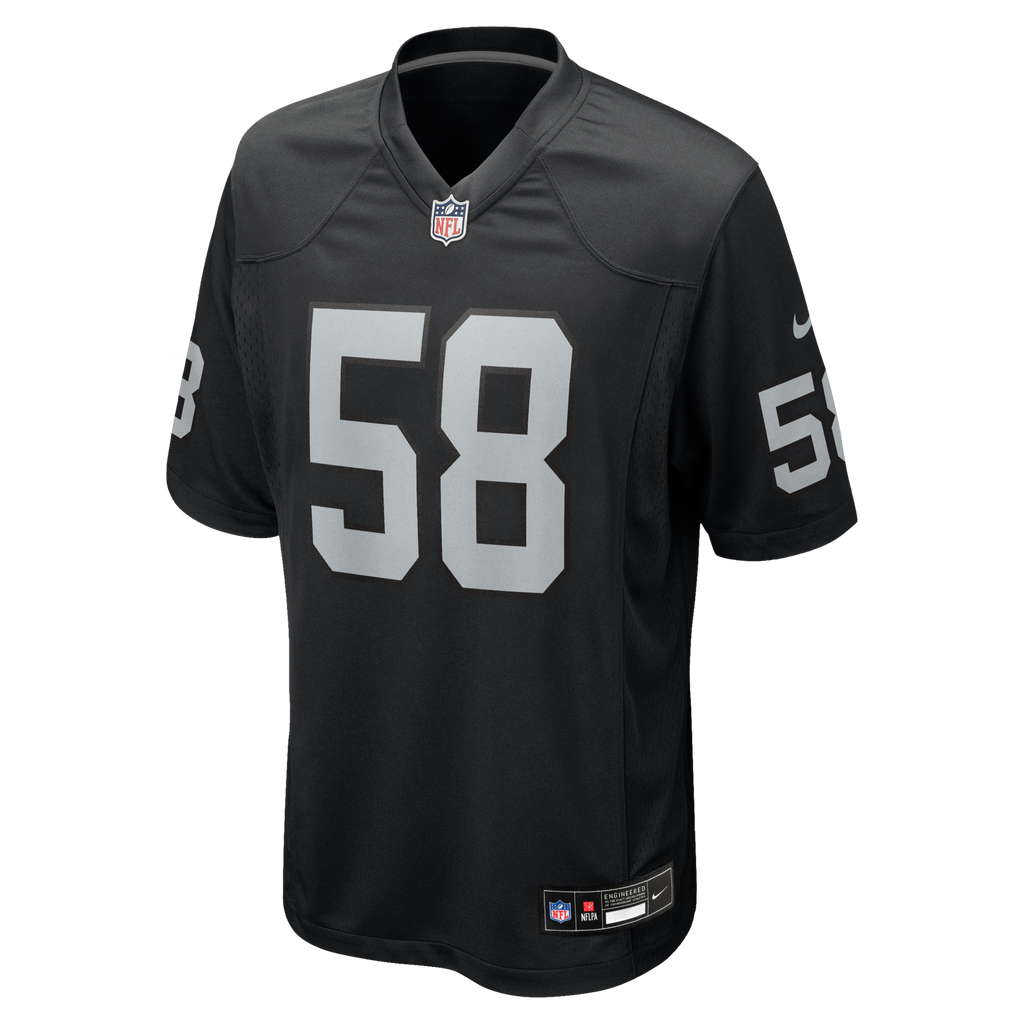 Las Vegas Raiders Jackson Powers-Johnson Black Team Game Jersey