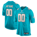 Miami Dolphins Aqua Custom Game Jersey