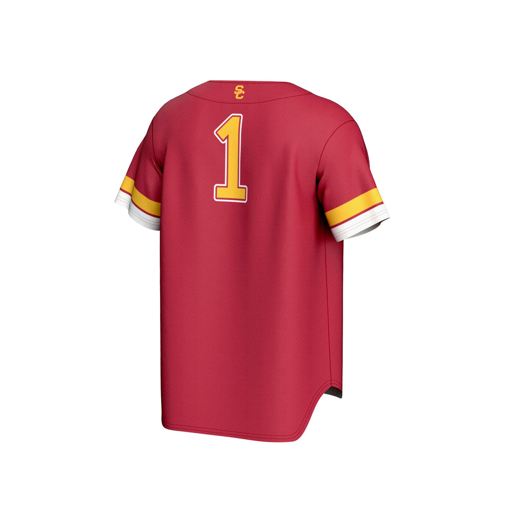 #1 USC Trojans Collegiate Baseball Fashion Jersey - Cardinal