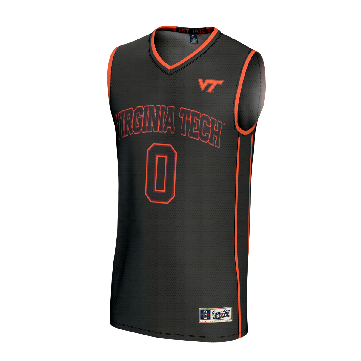 #0 Virginia Tech Hokies Lightweight Collegiate Basketball Fashion Jersey - Black