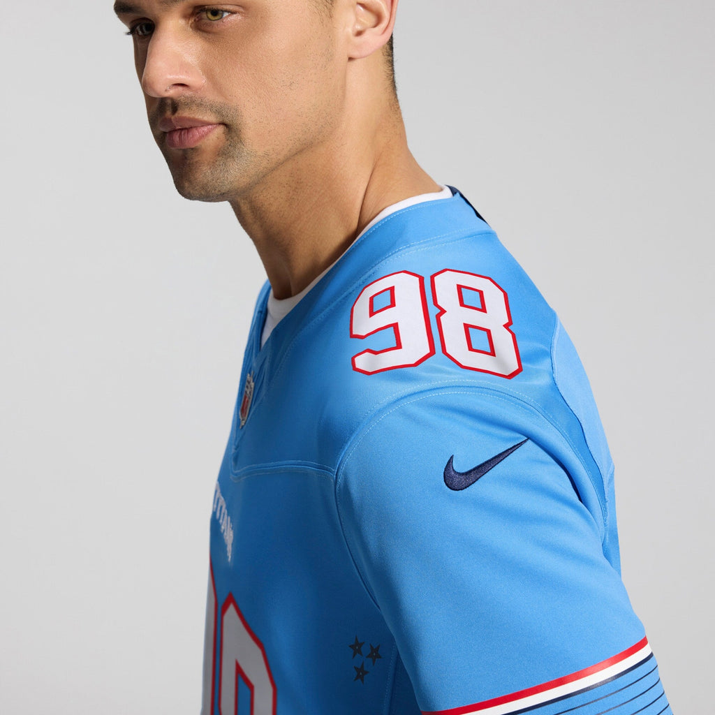 Tennessee Titans Jeffery Simmons Light Blue Team Vapor F.U.S.E. Stitched Limited Jersey