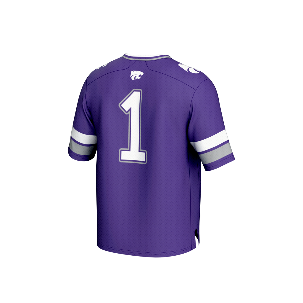 #1 Kansas State Wildcats Lightweight Collegiate Football Fashion Jersey - Purple